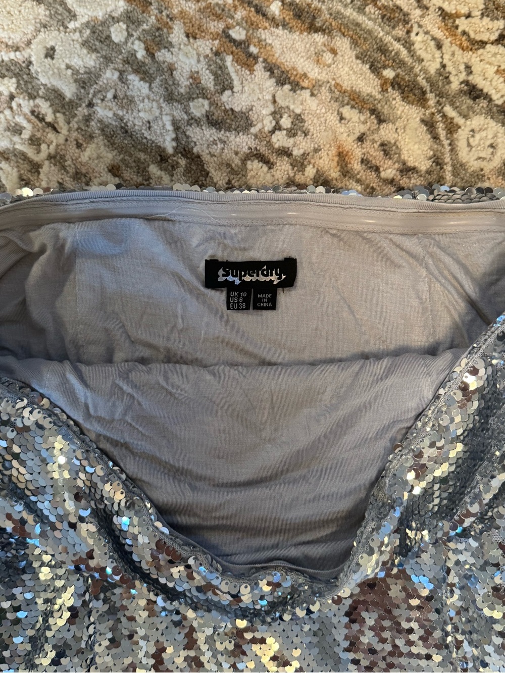 Superdry Sequin Strapless Dress - Picture 3 of 4